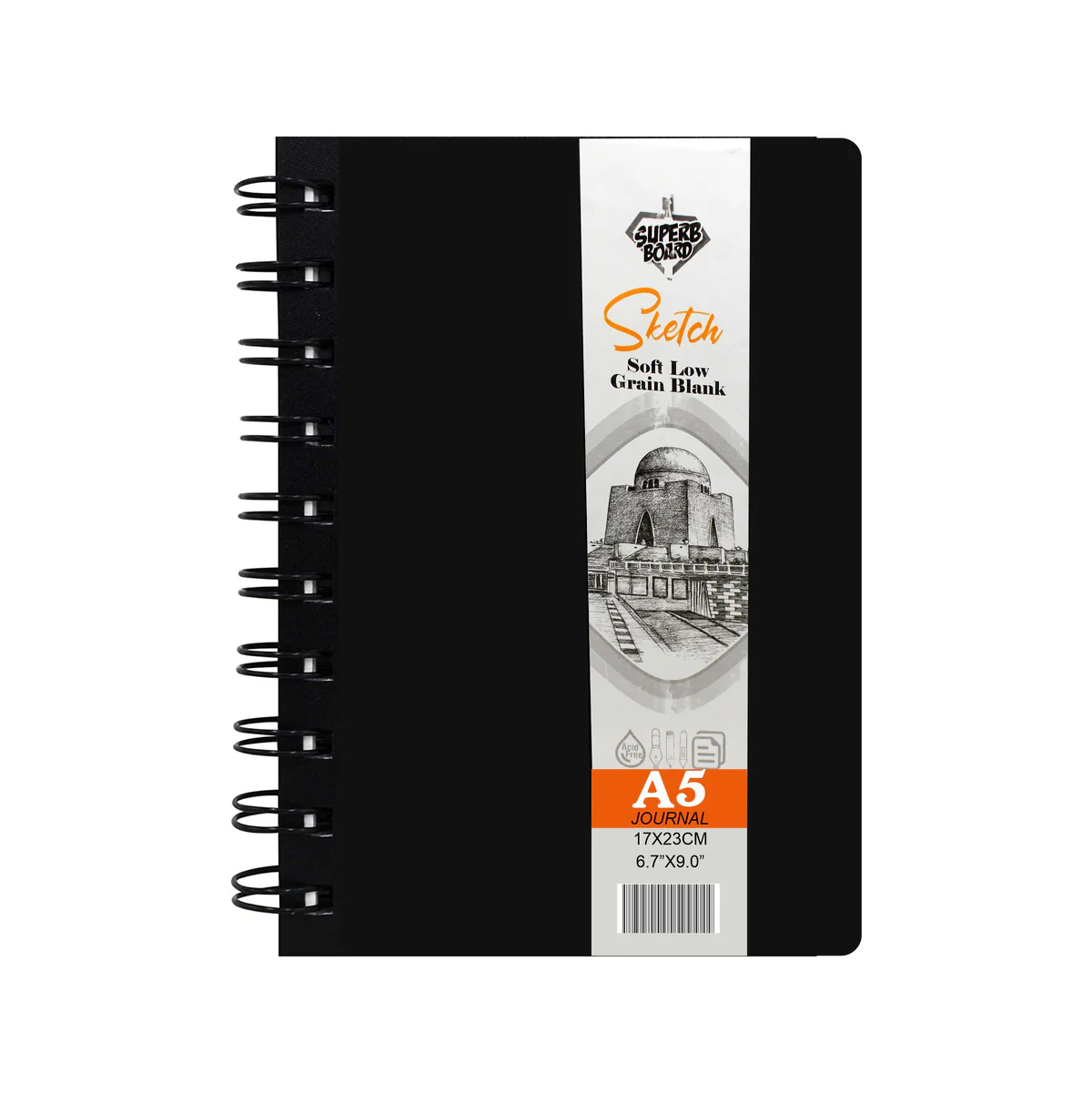 Superb Board Journal Hard Binding Spiral Sketchbook (A5)